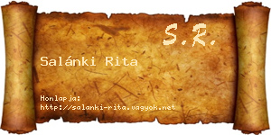 Salánki Rita névjegykártya